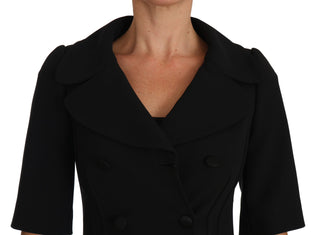 Elegant Black Cropped Wool Blazer - Luxury for You