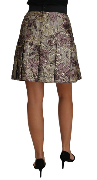 Elegant Floral A-line Jacquard Skirt - Luxury for You