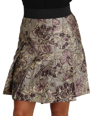 Elegant Floral A-line Jacquard Skirt - Luxury for You