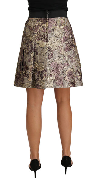 Floral Jacquard A-line Skirt Delight - Luxury for You