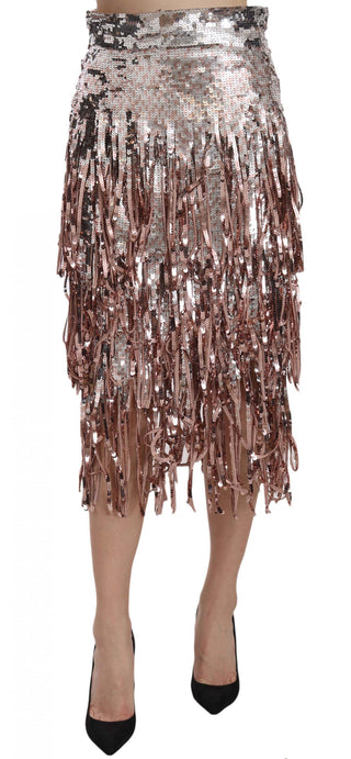 Metallic Sequin Tulle High-waist Midi Skirt - Luxury for You