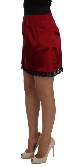 Elegant Red Lace High-waist Skirt - Luxury for You