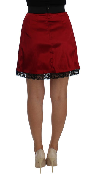 Elegant Red Lace High-waist Skirt - Luxury for You