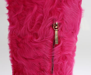 Elegant Pink Lambskin Fur Boots - Luxury for You