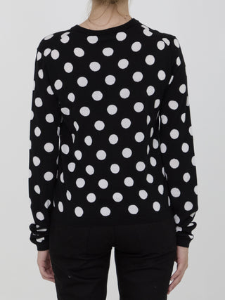 Cardigan With Polka-dot Motif