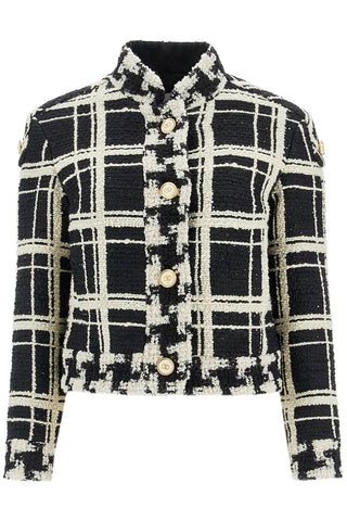 Macro Check Tweed Jacket For