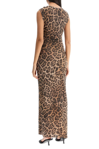 Animal Print Sleeveless Maxi Dress In