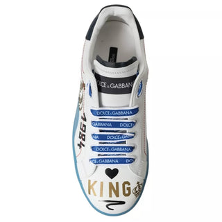 Blue White Printed Portofino Melt Sneakers Shoes