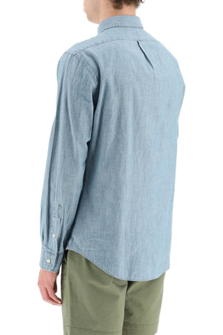 Slim Fit Shirt In Stone-washed Chambray