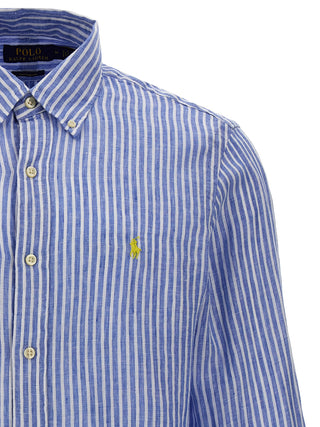 Logo Embroidery Striped Shirt