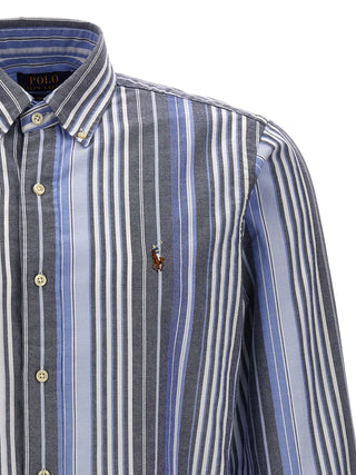 Logo Embroidery Striped Shirt