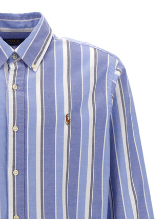 Logo Embroidery Striped Shirt