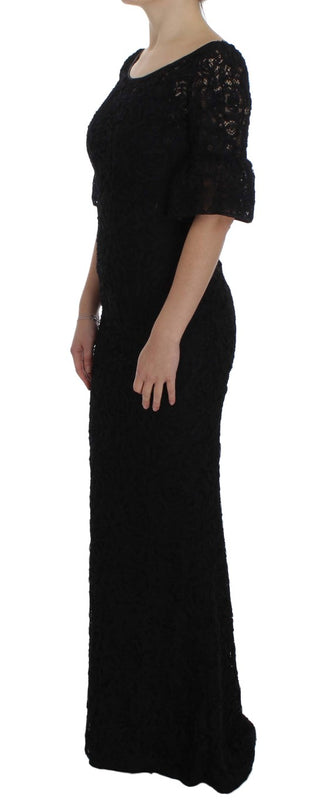 Elegant Black Floral Lace Maxi Dress - Luxury for You