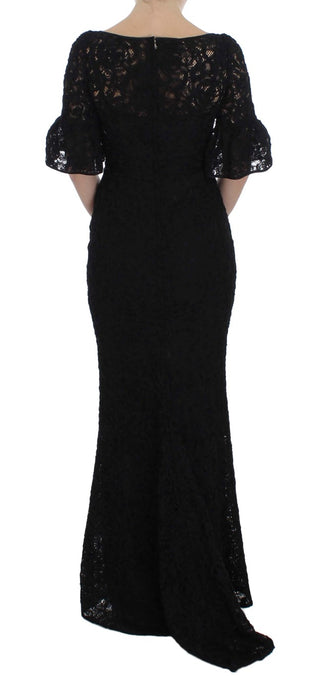 Elegant Black Floral Lace Maxi Dress - Luxury for You