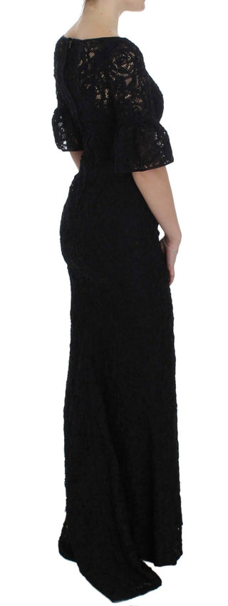 Elegant Black Floral Lace Maxi Dress - Luxury for You