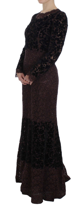 Elegant Purple Floral Lace Maxi Dress - Luxury for You