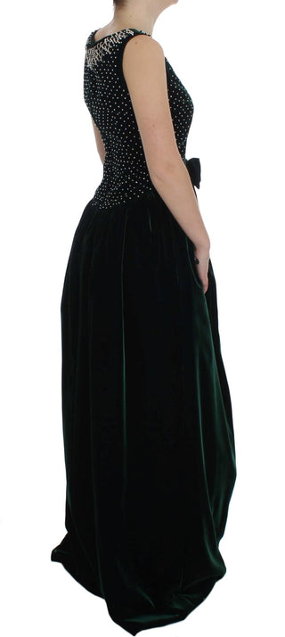 Enchanted Emerald Velvet Crystal Maxi Dress - Luxury for You