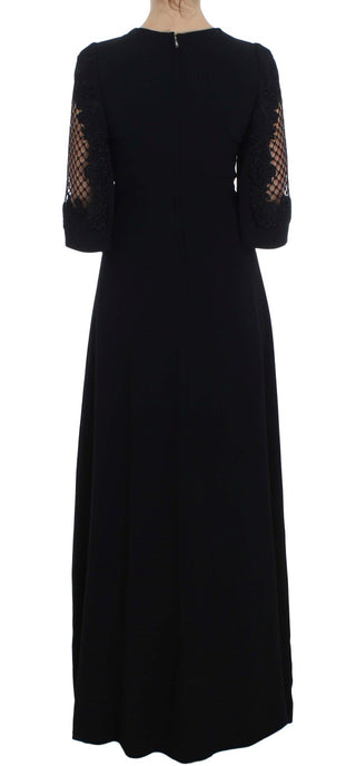 Elegant Black Wool Cutout Maxi Dress - Luxury for You