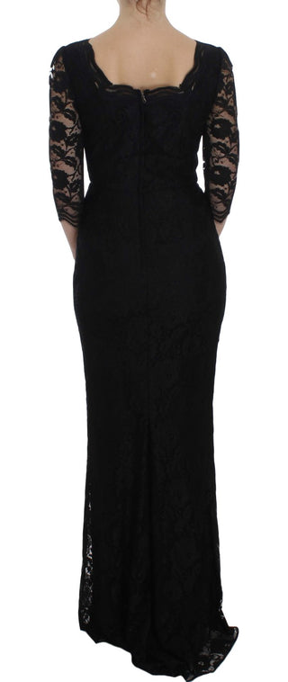 Elegant Black Floral Lace Maxi Dress - Luxury for You