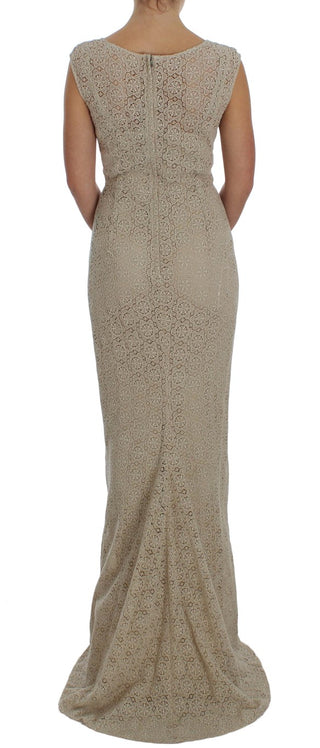 Elegant Beige Floral Cutout Maxi Dress - Luxury for You