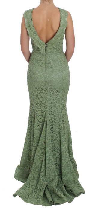 Elegant Green Floral Lace Maxi Dress - Luxury for You