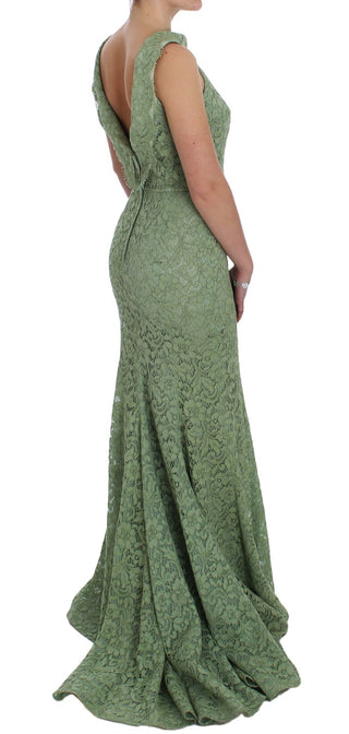 Elegant Green Floral Lace Maxi Dress - Luxury for You