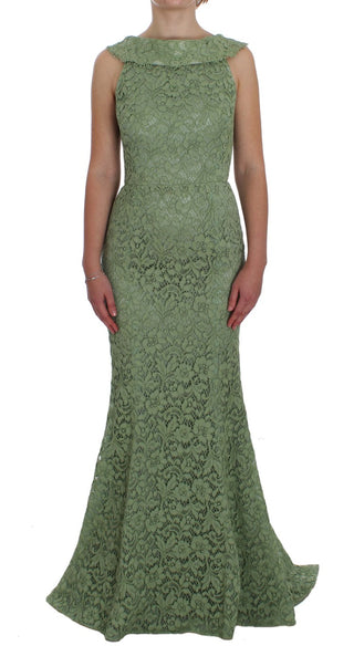 Elegant Green Floral Lace Maxi Dress - Luxury for You