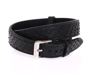 Exquisite Black Snakeskin Silver Bracelet - Luxury for You