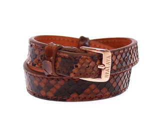 Chic Snakeskin Leather & Gold Cuff Bracelet - Luxury for You