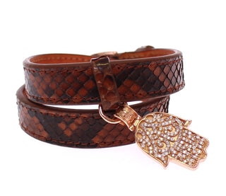 Chic Snakeskin Leather & Gold Cuff Bracelet - Luxury for You