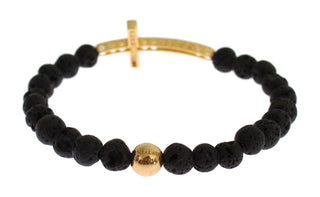 Elegant Gold & Black Lava Stone Bracelet - Luxury for You