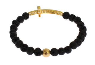 Elegant Gold & Black Lava Stone Bracelet - Luxury for You