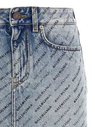 Logo Denim Skirt