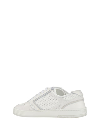 Elegant Low Top Calfskin Sneakers In White