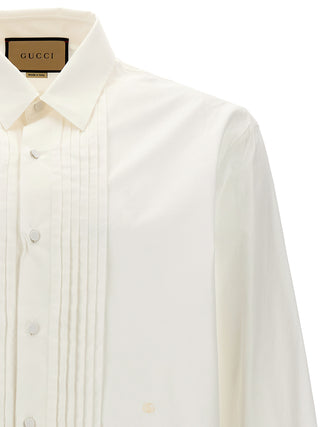 Pleated Plastron Shirt