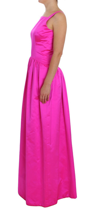 Elegant Silk Full Length Pink Sheath Dress - Luxury for You