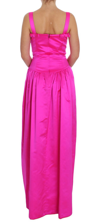 Elegant Silk Full Length Pink Sheath Dress - Luxury for You