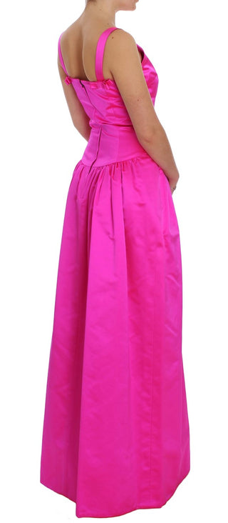 Elegant Silk Full Length Pink Sheath Dress - Luxury for You