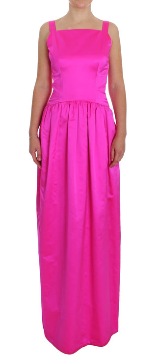 Elegant Silk Full Length Pink Sheath Dress - Luxury for You