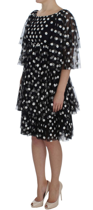 Elegant Polka Dotted Ruffled Dress - Luxury for You