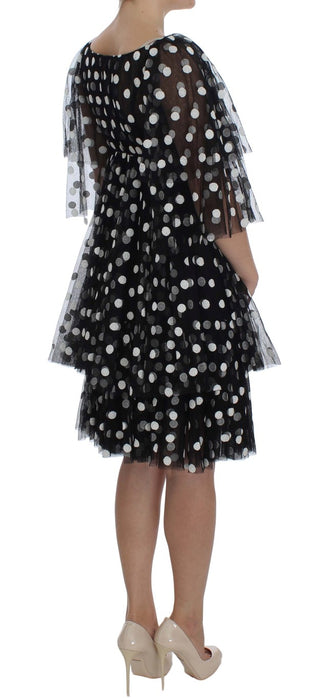 Elegant Polka Dotted Ruffled Dress - Luxury for You