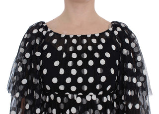 Elegant Polka Dotted Ruffled Dress - Luxury for You