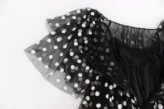 Elegant Polka Dotted Ruffled Dress - Luxury for You