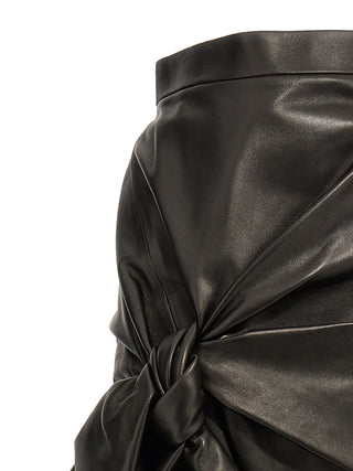 Maxi Bow Leather Skirt