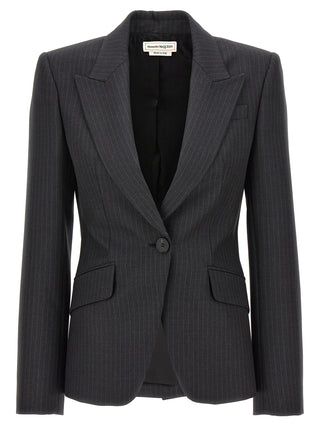 Single-breasted Pinstripe Blazer