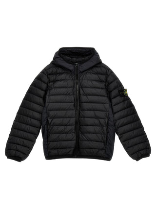 Logo Badge Hooded Down Jacket