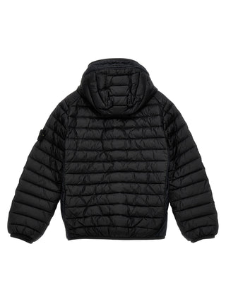 Logo Badge Hooded Down Jacket