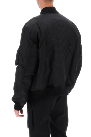 Graves' Padded Bomber Jacket With Back Emblem Embroidery