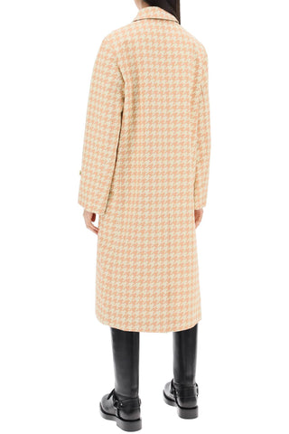 Houndstooth Patterned Car Coat