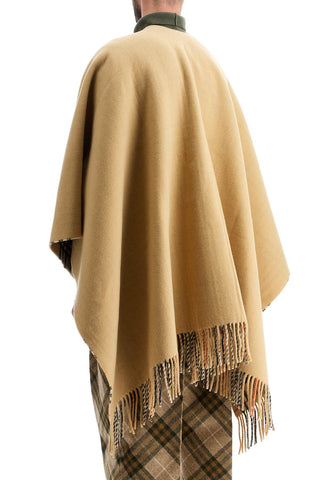 Wool Cape With Fringes.